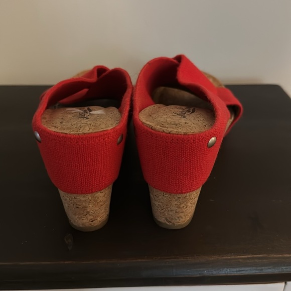 Lucky Brand Cork Heels Wedges Red straps - Picture 5 of 5